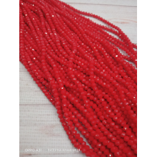 Ронделі, розмір 3.5*3 мм. Яскраві червоні непрозорі