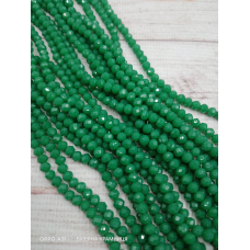 Ронделі, розмір 4*3 мм. Зелений трав“яний темний непрозорий