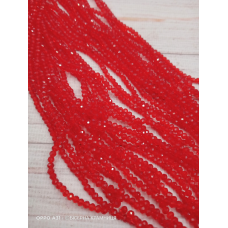 Ронделі, розмір 3,2*2,5 мм. Світлі червоні прозорі