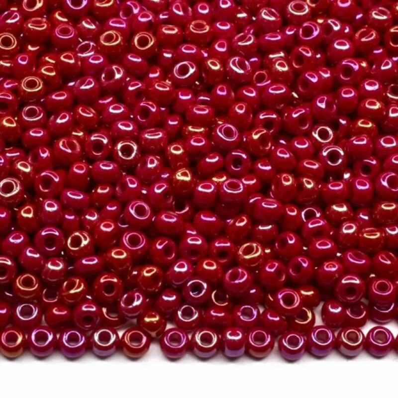 94210-10/0 Бісер Чехія (перламутровий, бордовий райдужний), упаковка 50 грамів