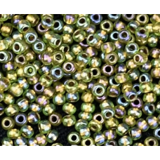 59229-10/0 Бісер Чехія (блискучий, салатовий райдужний), упаковка 50 грамів
