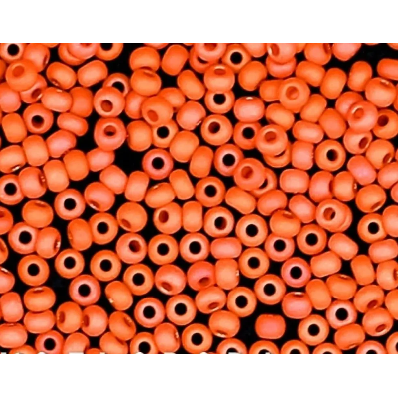 94140matt-10/0 Бісер Чехія (перлиновий матовий, помаранчевий райдужний), упаковка 50 грамів