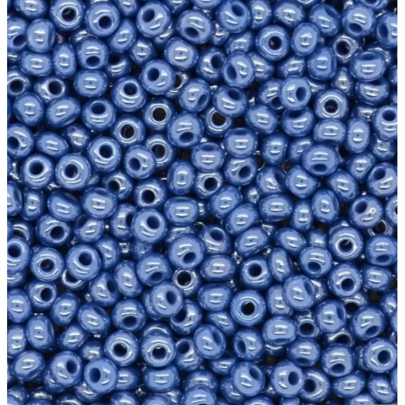 38220-10/0 Бісер Чехія (перламутровий, синя димка), упаковка 50 грамів