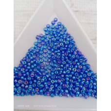 37059-10/0 Бісер Чехія (блискучий райдужний, кобальтовий), упаковка 50 грамів