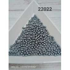 22022-10/0 Бісер Чехія (перламутровий, сірий), упаковка 50 грамів