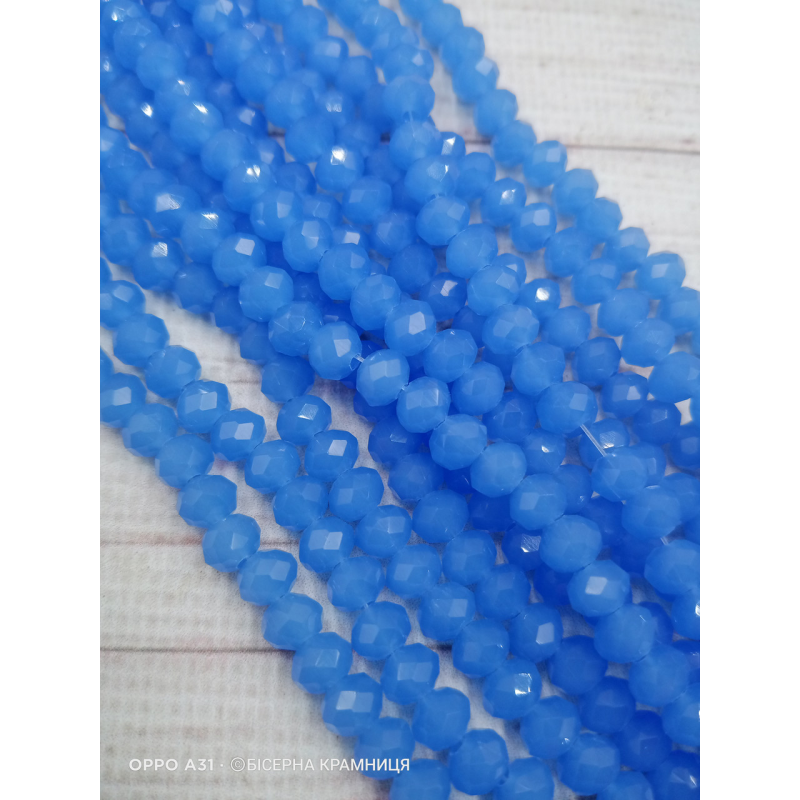 Ронделі, розмір 6*4 мм. Волошкові напівпрозорі