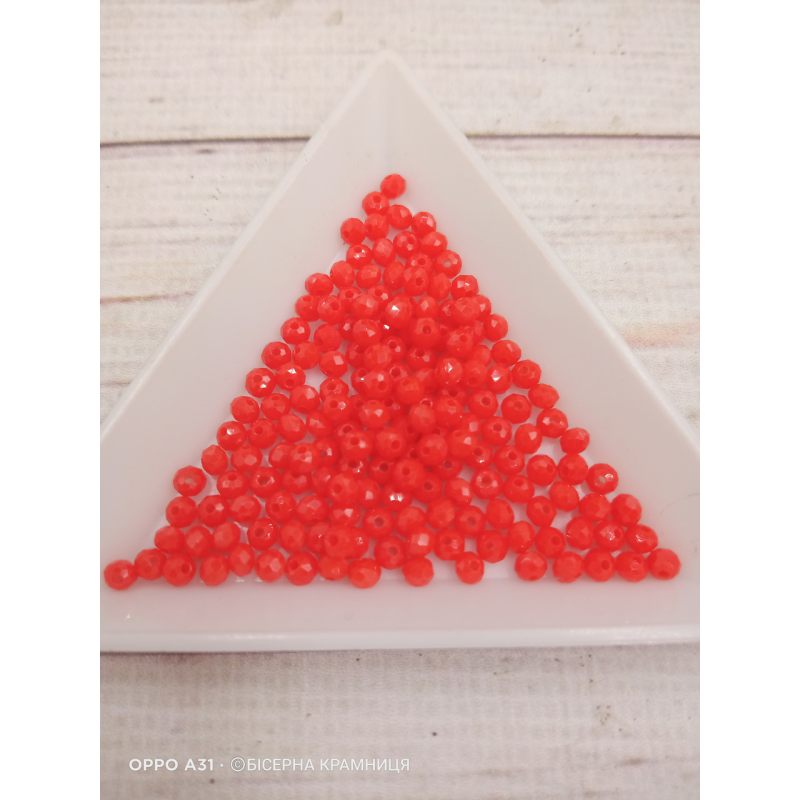 Ронделі, розмір 3,2*2,5 мм. Яскраві помаранчеві непрозорі