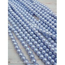 Майорка 6 мм, круглі намистини, скло. Колір волошково-фіолетовий