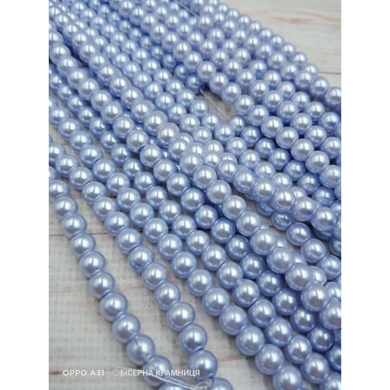 Майорка 6 мм, круглі намистини, скло. Колір волошково-фіолетовий Майорка 6 мм, круглі намистини, скло. Колір волошково-фіолетовий