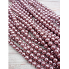 Майорка 6 мм, круглі намистини, скло. Колір сливово-фіолетовий