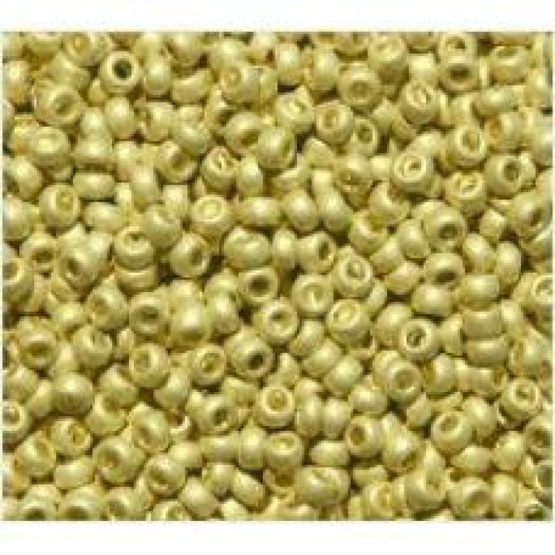 632-10/0-18586 Бісер Чехія (матовий металізований, латунний), упаковка 50 грамів