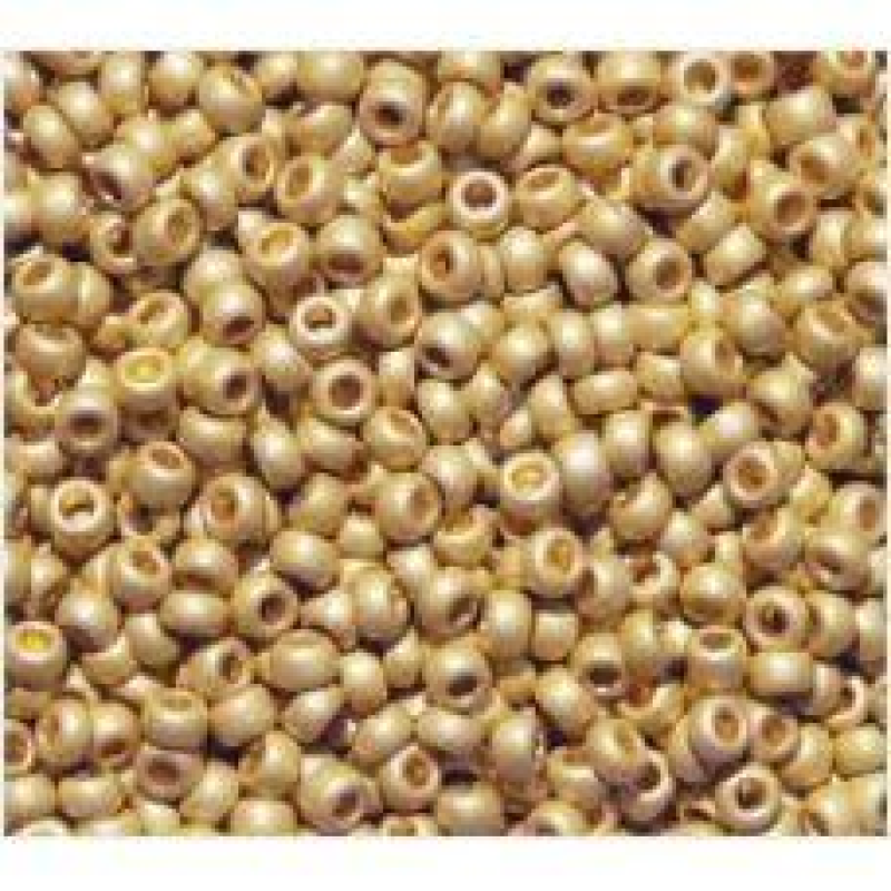 633-10/0-18581 Бісер Чехія (матовий металізований, золотий), упаковка 50 грамів