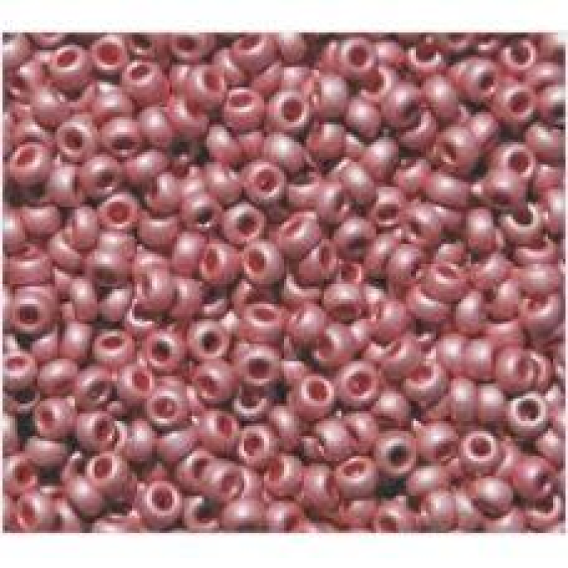 636-10/0-18598 Бісер Чехія (матовий металізований, коралово-рожевий), упаковка 50 грамів