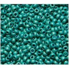 640-10/0-18536 Бісер Чехія (матовий металізований, бірюзовий), упаковка 50 грамів