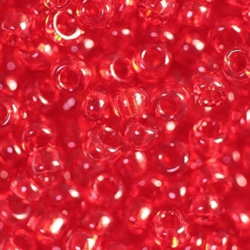 104-10/0-90070 Бісер Чехія (прозорий, червоний), упаковка 50 грамів