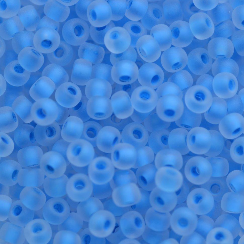 653-10/0-38336 Бісер Чехія (профарбований матовий, блакитний яскравий насичений), упаковка 50 грамів