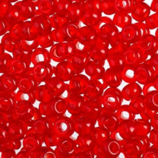 105-10/0-90050 Бісер Чехія (прозорий, червоний яскравий), упаковка 50 грамів