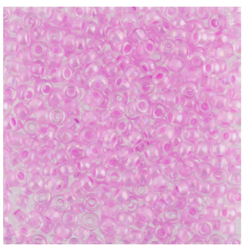 658-10/0-58523 Бісер Чехія (профарбований райдужний, світло-рожевий), упаковка 50 грамів