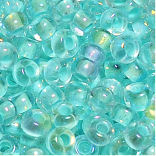 665-10/0-58553 Бісер Чехія ( профарбований райдужний, блідо-блакитний), упаковка 50 грамів