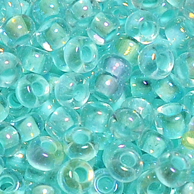 665-10/0-58553 Бісер Чехія ( профарбований райдужний, блідо-блакитний), упаковка 50 грамів