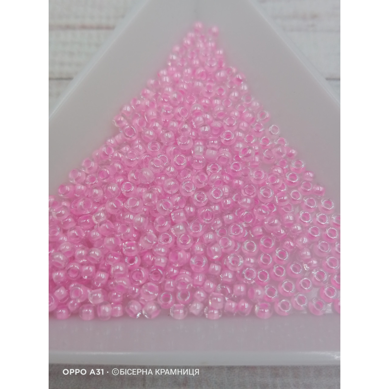 671-10/0-38123 Бісер Чехія (профарбований, ніжно-рожевий), упаковка 50 грамів