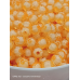Помаранчеві акрилові намистини Pumpkin (гарбузик) з білою намистиною всередині, 8 мм, 500 грамів