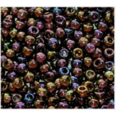 746-10/0-11110 Бісер Чехія (прозорий райдужний, коричнево-бузковий), упаковка 50 грамів