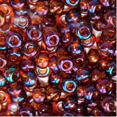 747-10/0-11140 Бісер Чехія (прозорий райдужний, бузково-коричневий), упаковка 50 грамів