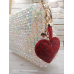 Брелок Червоне Серце з фетру для ключів, сумки, рюкзака.
