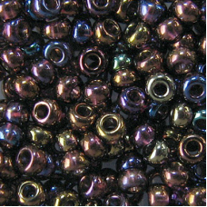 750-10/0-21080 Бісер Чехія (прозорий райдужний, бузковий темний), упаковка 50 грамів
