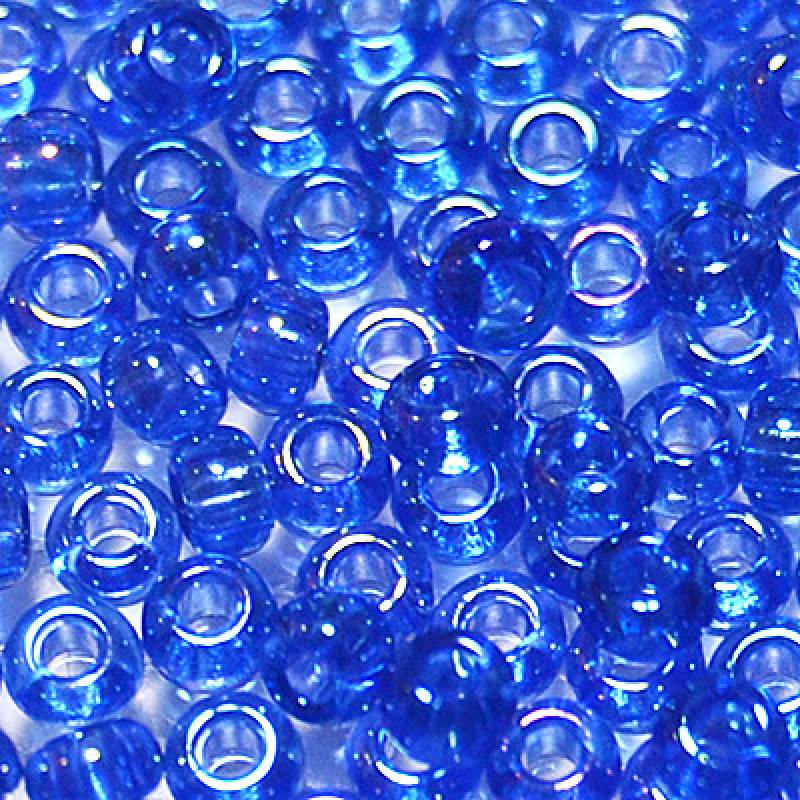 752-10/0-31050 Бісер Чехія (прозорий райдужний, синьо-блакитний), упаковка 50 грамів
