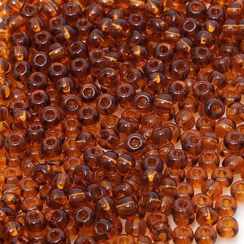 112-10/0-10090 Бісер Чехія (прозорий, коричневий світлий), упаковка 50 грамів