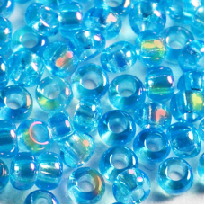 767-10/0-61030 Бісер Чехія (прозорий райдужний, лазурно-блакитний), упаковка 50 грамів