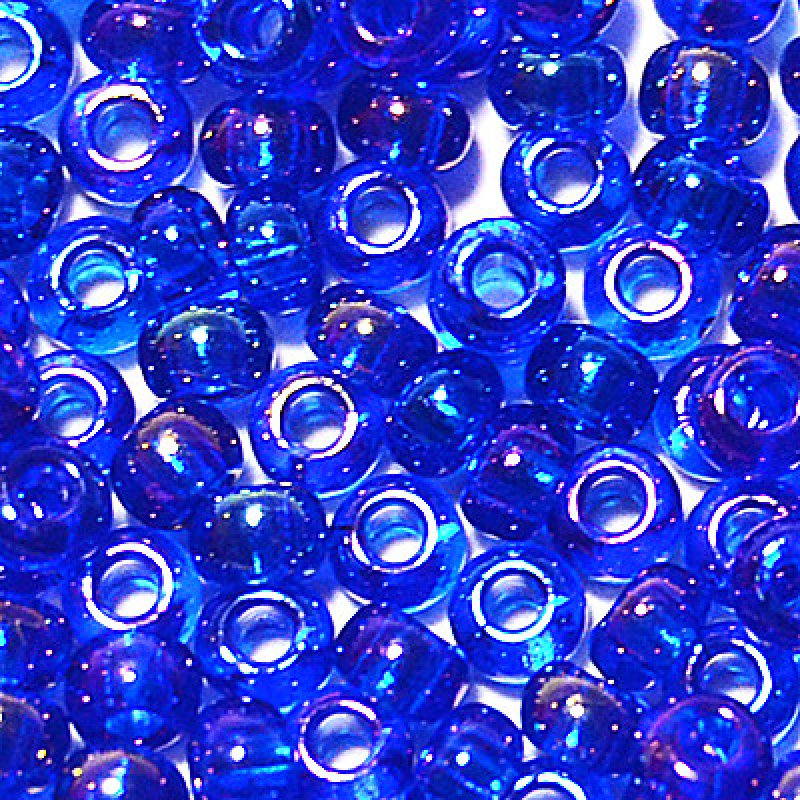 770-10/0-61300 Бісер Чехія (прозорий райдужний, ультрамариновий), упаковка 50 грамів