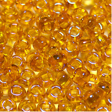 772-10/0-81060 Бісер Чехія (прозорий райдужний, апельсиновий), упаковка 50 грамів
