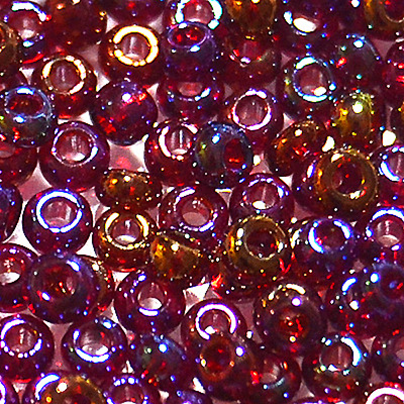 778-10/0-91120 Бісер Чехія (прозорий райдужний, бордовий), упаковка 50 грамів