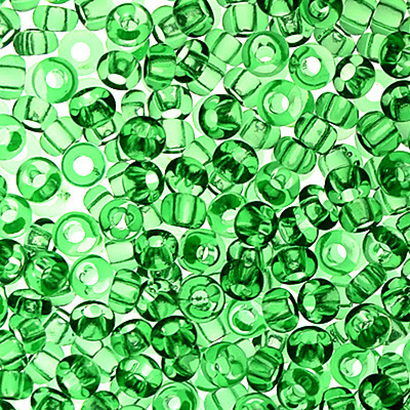 115-10/0-50100 Бісер Чехія (прозорий, зелений світлий), упаковка 50 грамів