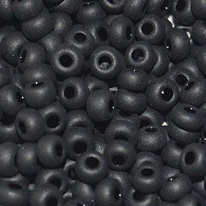 834-10/0-23980 Бісер Чехія (матовий, чорний), упаковка 50 грамів