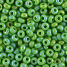 888-10/0-54250 Бісер Чехія (непрозорий райдужний, зелений), упаковка 50 грамів