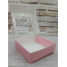 Самозбірна рожева коробочка з віконцем, розмір 100*100*30 мм