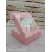 Самозбірна рожева коробочка з віконцем, розмір 100*100*30 мм