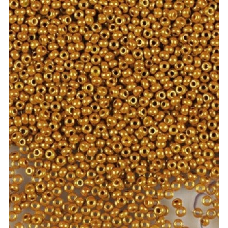 1017-10/0-83119 Бісер Чехія (перламутровий люкс, гірчично-золотистий), упаковка 50 грамів
