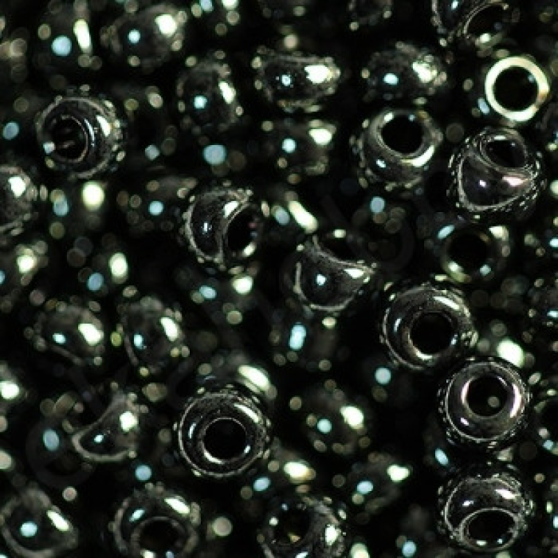 1022-10/0-49055 Бісер Чехія (перламутровий люкс, сіро-зелений темний), упаковка 50 грамів