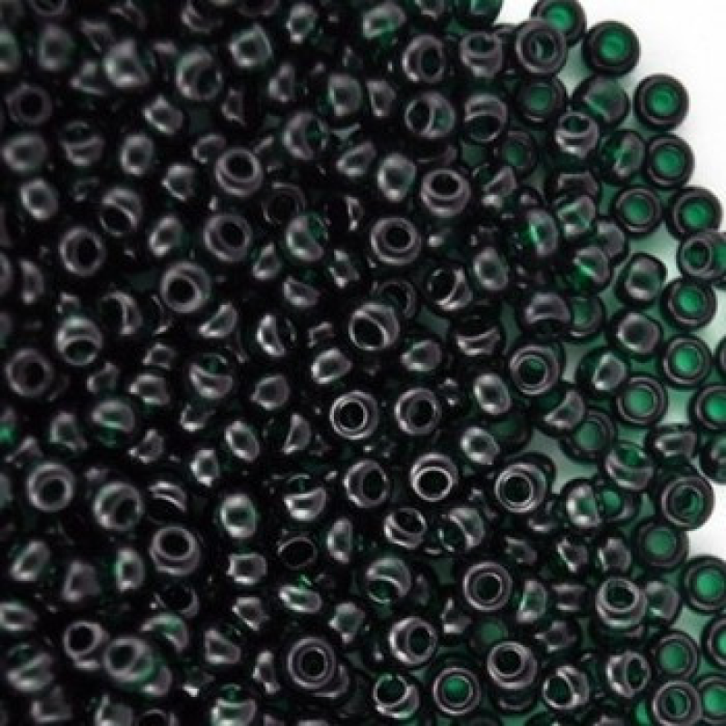 120-10/0-50150 Бісер Чехія (прозорий, чорнильно-зелений), упаковка 50 грамів