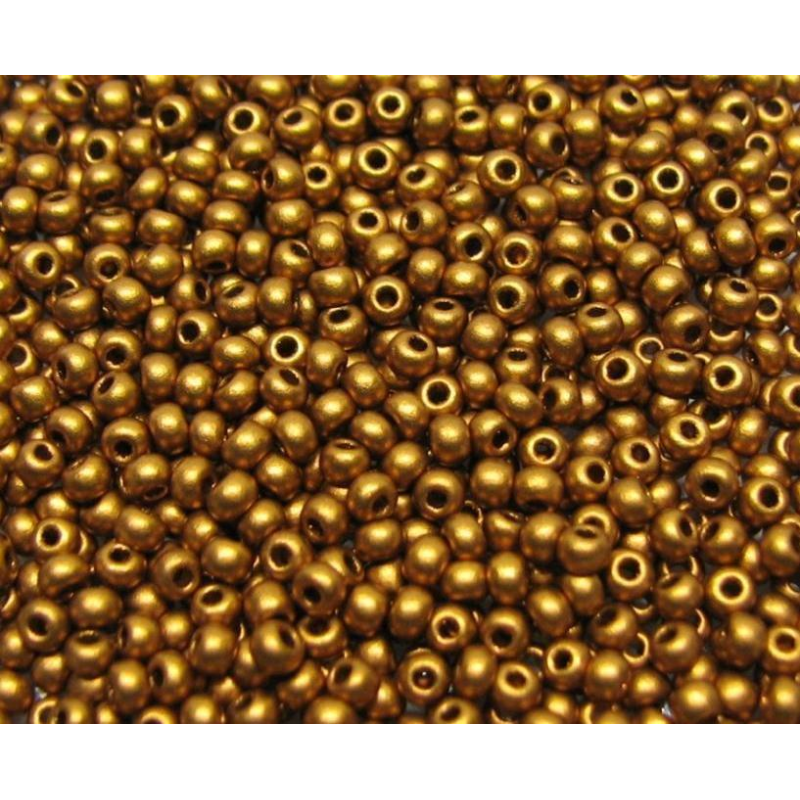 822-10/0-01740 Бісер Чехія (металізований матовий золотий темний), упаковка 50 грамів