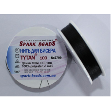 Нитка для бісеру TYTAN 100 № 2799 Чорний (100 метрів)