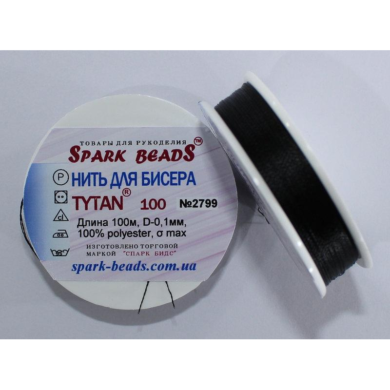 Нитка для бісеру TYTAN 100 № 2799 Чорний (100 метрів)