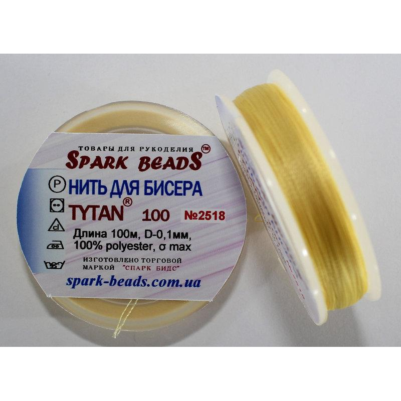 Нитка для бісеру TYTAN 100 №2518 Жовтий світлий (100 метрів)