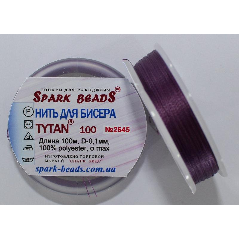 Нитка для бісеру TYTAN 100 № 2645 Фіолетовий (100 метрів)