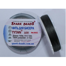 Нитка для бісеру TYTAN 100 № 2682 Сірий дуже темний (100 метрів)